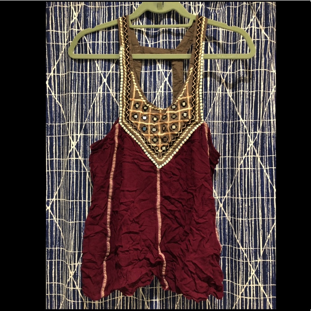 Free People purple mirror embellished tank top